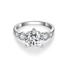 Wishful Star | 3ct Heart Moissanite Ring in 18K White Gold