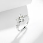 Wishful Star | 3ct Heart Moissanite Ring in 18K White Gold