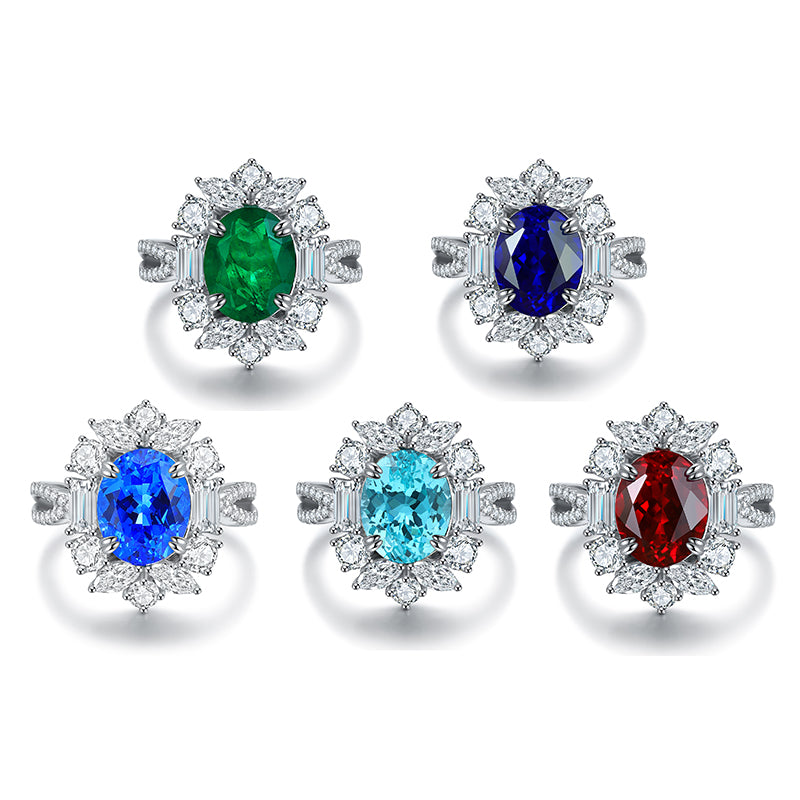 Luxe 18K White Gold Coloured Gemstone Ring | 3.6ct