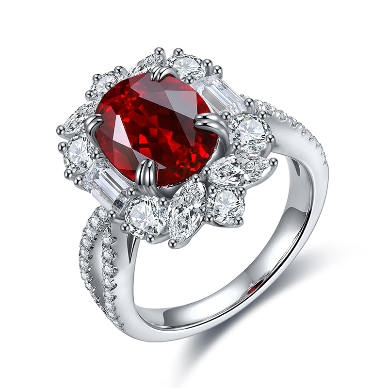 Luxe 18K White Gold Coloured Gemstone Ring | 3.6ct