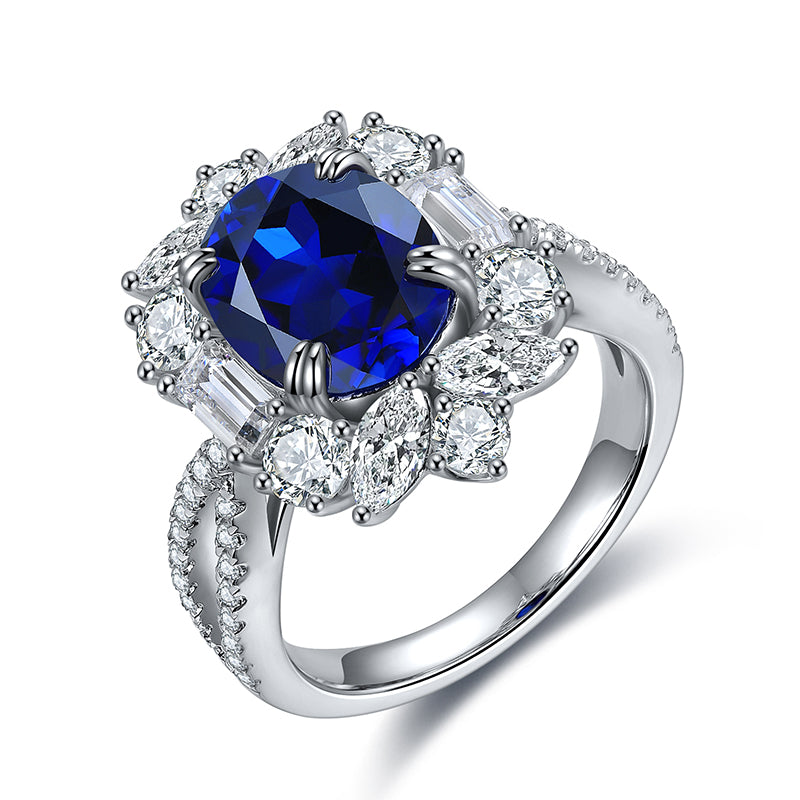 Luxe 18K White Gold Coloured Gemstone Ring | 3.6ct