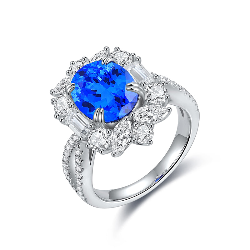 Luxe 18K White Gold Coloured Gemstone Ring | 3.6ct