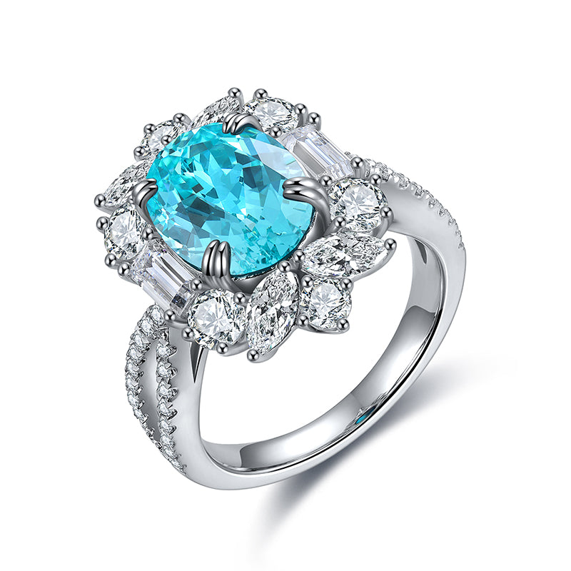 Luxe 18K White Gold Coloured Gemstone Ring | 3.6ct
