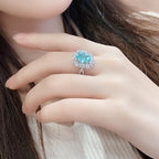 Luxe 18K White Gold Coloured Gemstone Ring | 3.6ct