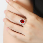 18K White Gold Coloured Gemstone & Moissanite Ring | 3.29ct