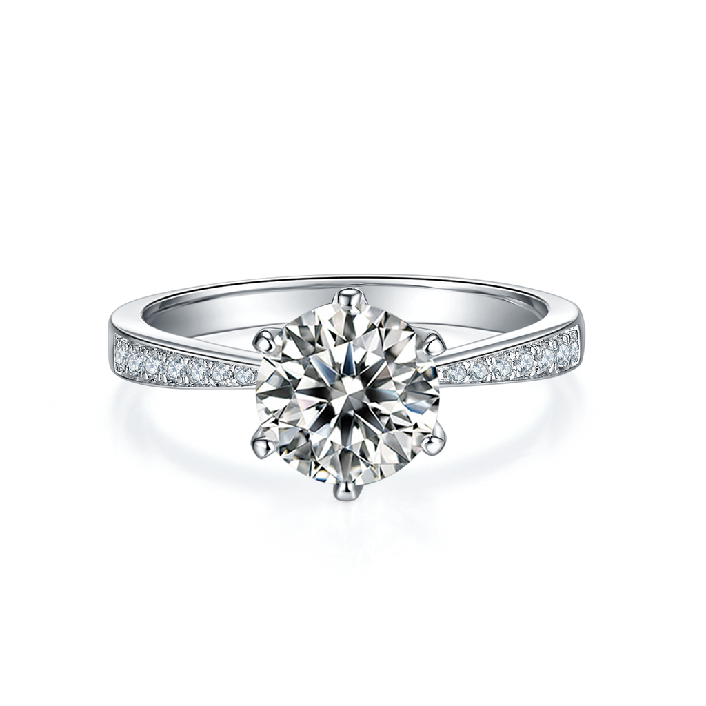 Radiance | 18K White Gold Micro Moissanite Ring | 1.5ct D-Grade