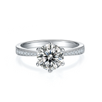 Radiance | 18K White Gold Micro Moissanite Ring | 1.5ct D-Grade