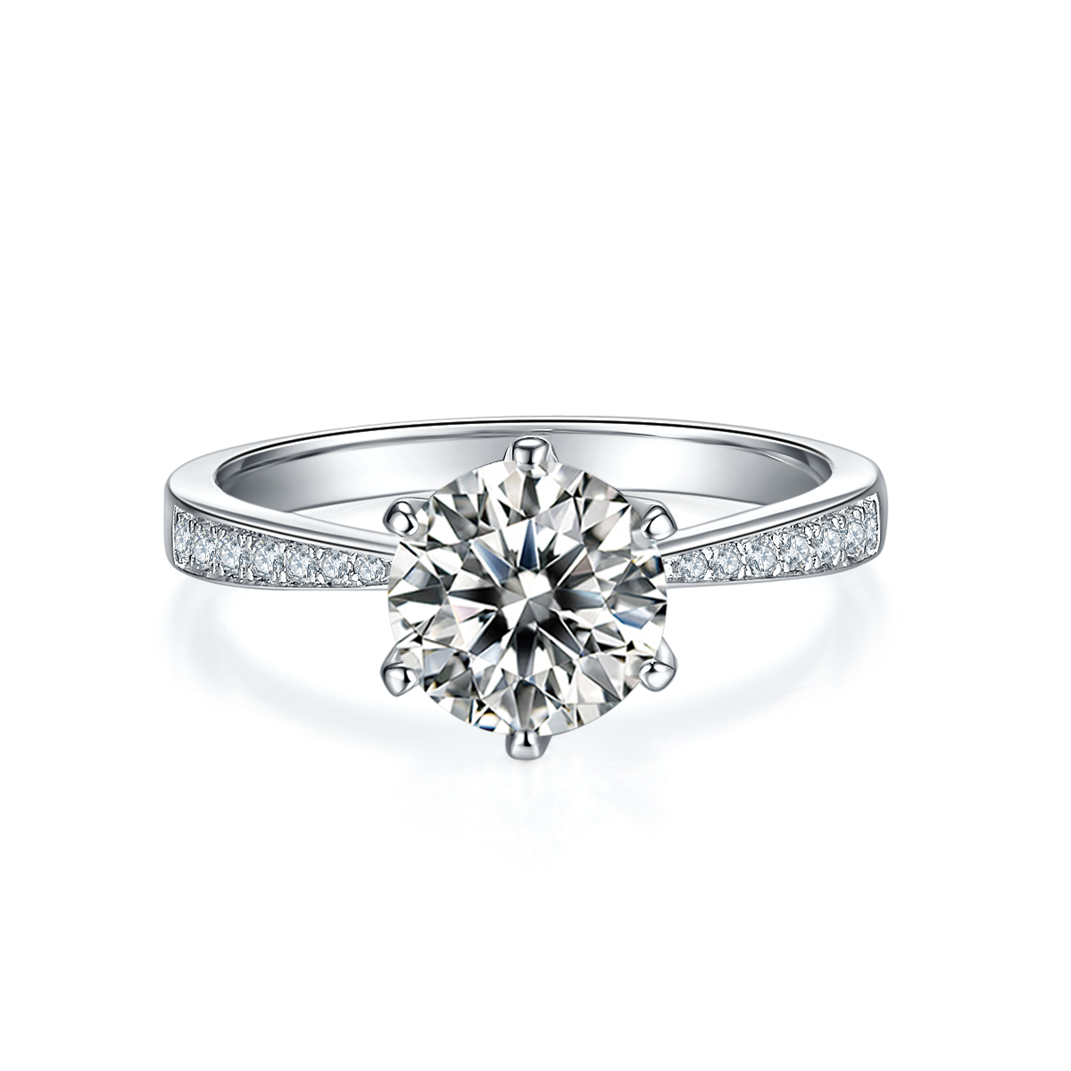 Radiance | 18K White Gold Micro Moissanite Ring | 1.5ct D-Grade