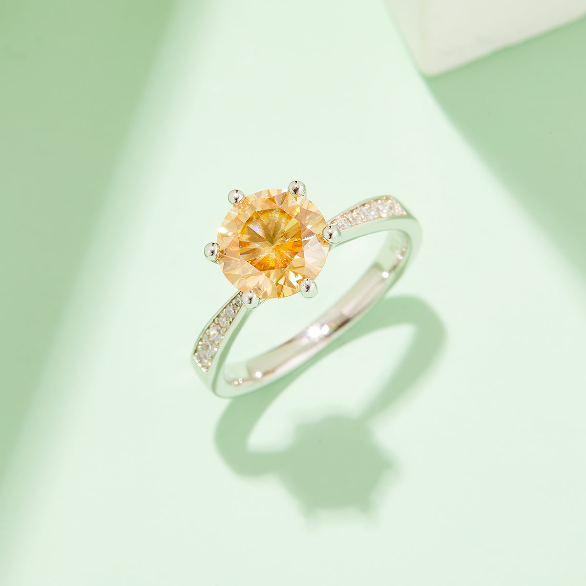 Radiance | 18K White Gold Micro Moissanite Ring | 1.5ct D-Grade