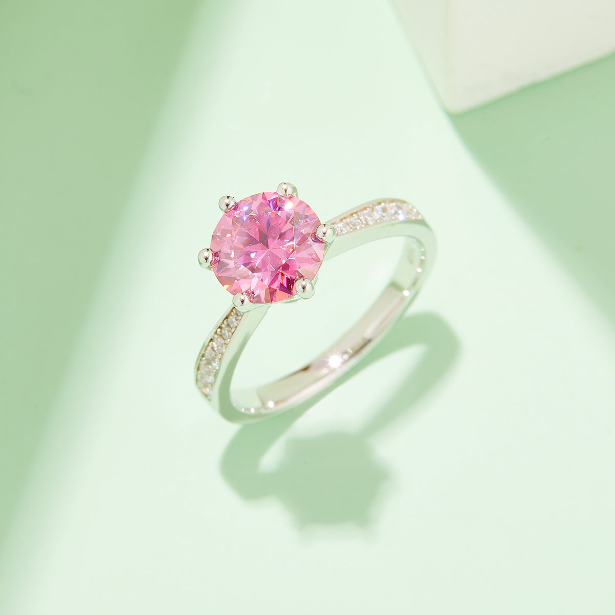 Radiance | 18K White Gold Micro Moissanite Ring | 1.5ct D-Grade