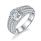 Yuan Bo | 18K White Gold Round Moissanite Ring | 1.0ct / 2.0ct