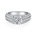 Yuan Bo | 18K White Gold Round Moissanite Ring | 1.0ct / 2.0ct