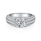 Yuan Bo | 18K White Gold Round Moissanite Ring | 1.0ct / 2.0ct