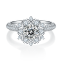 Luan Hua | 18K White Gold Round Moissanite Ring | 1ct D-Grade