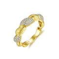 Re Lian Chan Mian | 18K Yellow Gold Round Moissanite Promise Ring | 0.385ct