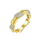Re Lian Chan Mian | 18K Yellow Gold Round Moissanite Promise Ring | 0.385ct
