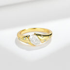 Xing Chen Jin Guang | 18K Yellow Gold Oval Moissanite Ring | 1.0ct 7×5mm