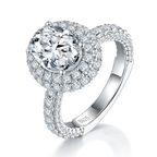 Sovereign | 18K White Gold Oval Moissanite Ring | 2.0ct 7×9mm