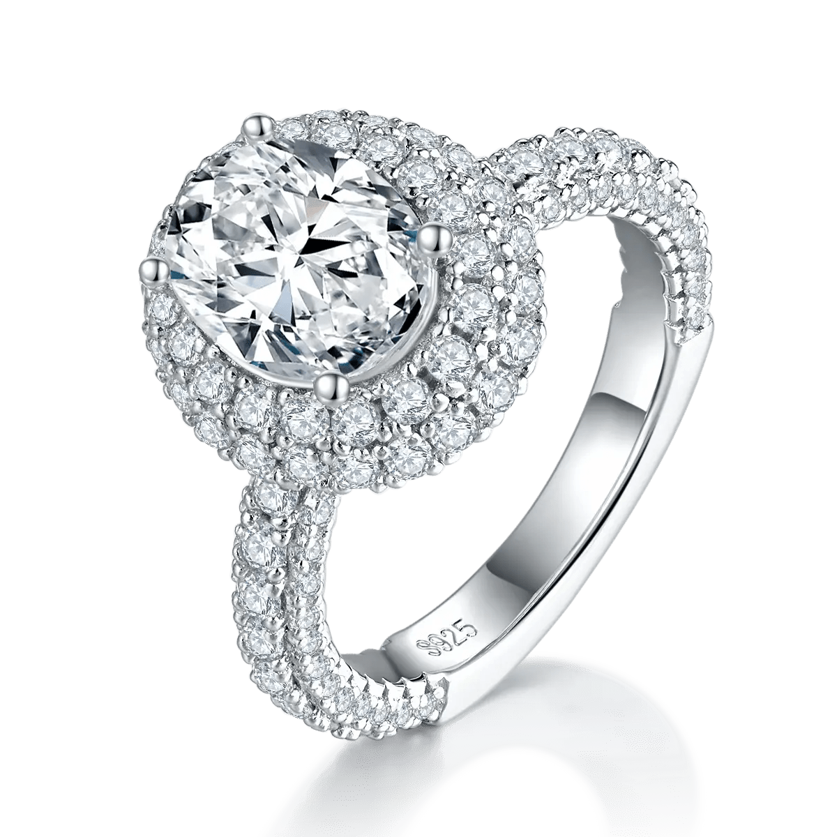 Sovereign | 18K White Gold Oval Moissanite Ring | 2.0ct 7×9mm - UMI