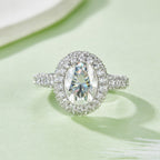 Sovereign | 18K White Gold Oval Moissanite Ring | 2.0ct 7×9mm