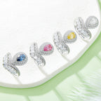 V Drop | 18K White Gold Pear Cut Coloured Moissanite Ring | 1ct D-Grade