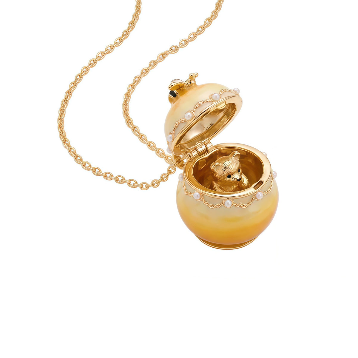 Ice Cream Cat Locket Necklace | Openable Charm Pendant | Ice Cream Honey Pot Candy Macaron