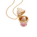 Ice Cream Cat Locket Necklace | Openable Charm Pendant | Ice Cream Honey Pot Candy Macaron