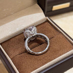 5ct Radiant Cut Moissanite Ring | 18K White Gold–Plated 925 Silver