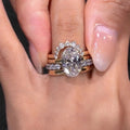 18K Gold Sunflower Moissanite Stackable Ring
