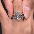 18K Gold Sunflower Moissanite Stackable Ring