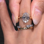 18K Gold Sunflower Moissanite Stackable Ring