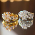 1ct Oval-Cut Moissanite Halo Ring in 18K Gold-Plated S925 Silver