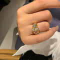 1ct Oval-Cut Moissanite Halo Ring in 18K Gold-Plated S925 Silver