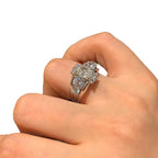 1ct Oval-Cut Moissanite Halo Ring in 18K Gold-Plated S925 Silver