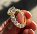 5.0ct Moissanite Wheel-Setting Ring | 925 Silver 18K Gold Plated