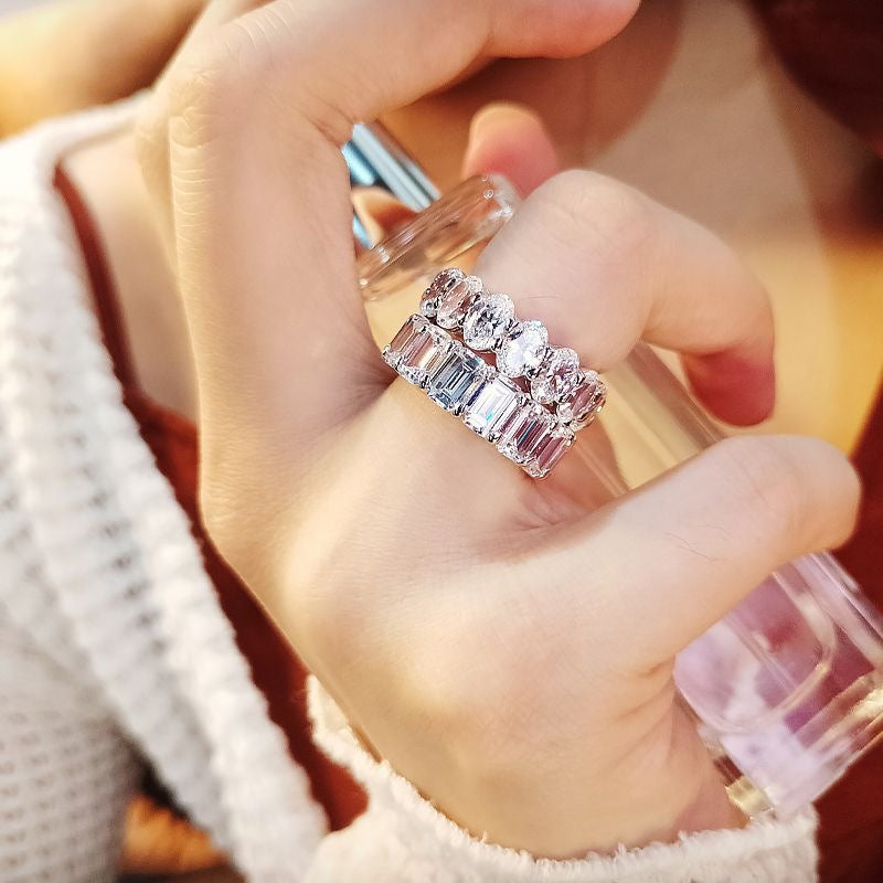Pavé Moissanite Stackable Band