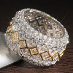 Two-Tone Pavé Moissanite Wide Band Ring - UMI