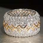 Two-Tone Pavé Moissanite Wide Band Ring - UMI