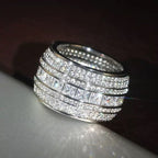 Ultra-Sparkling Full Pavé Moissanite Wide Band Ring - UMI