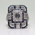 Square-Cut Blue Topaz Statement Ring - UMI