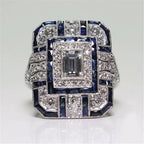 Square-Cut Blue Topaz Statement Ring - UMI