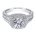 Sterling Silver 18K White Gold-Plated Pavé Moissanite Ring - UMI