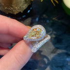 Yellow Gemstone & Pavé Moissanite Statement Ring - UMI