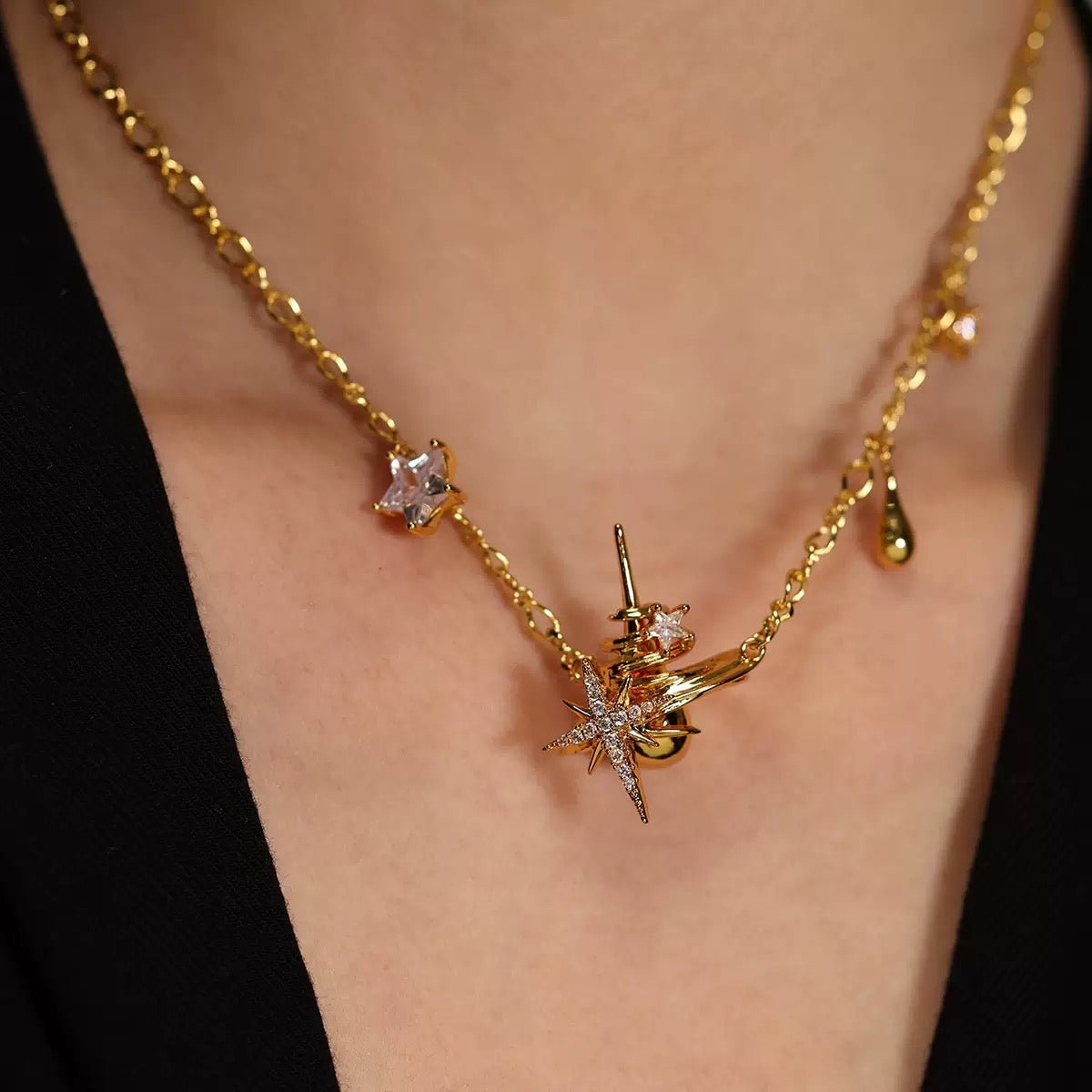 Midnight Orbit Cubic Zirconia Necklace - UMI