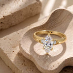 1.08ct Marquise Moissanite Ring in 14K Gold-Plated Sterling Silver - UMI