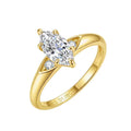1.08ct Marquise Moissanite Ring in 14K Gold-Plated Sterling Silver - UMI