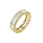Radiant-Cut Moissanite Band in 14K Gold-Plated Sterling Silver - UMI