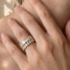 Radiant-Cut Moissanite Band in 14K Gold-Plated Sterling Silver - UMI
