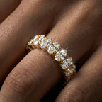 Oval-Cut Moissanite Band in 14K Gold-Plated Sterling Silver - UMI