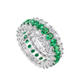 Emerald‑Green Moissanite Wide Statement Ring - UMI